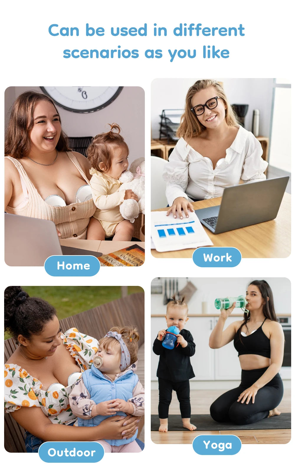 MAMIJOY 2PCS Ultra-thin Wearable Electric Breast Pump Ultra-light Low Noise 3Modes 12 Suction Levels With 18/21/24mm Flange EB51