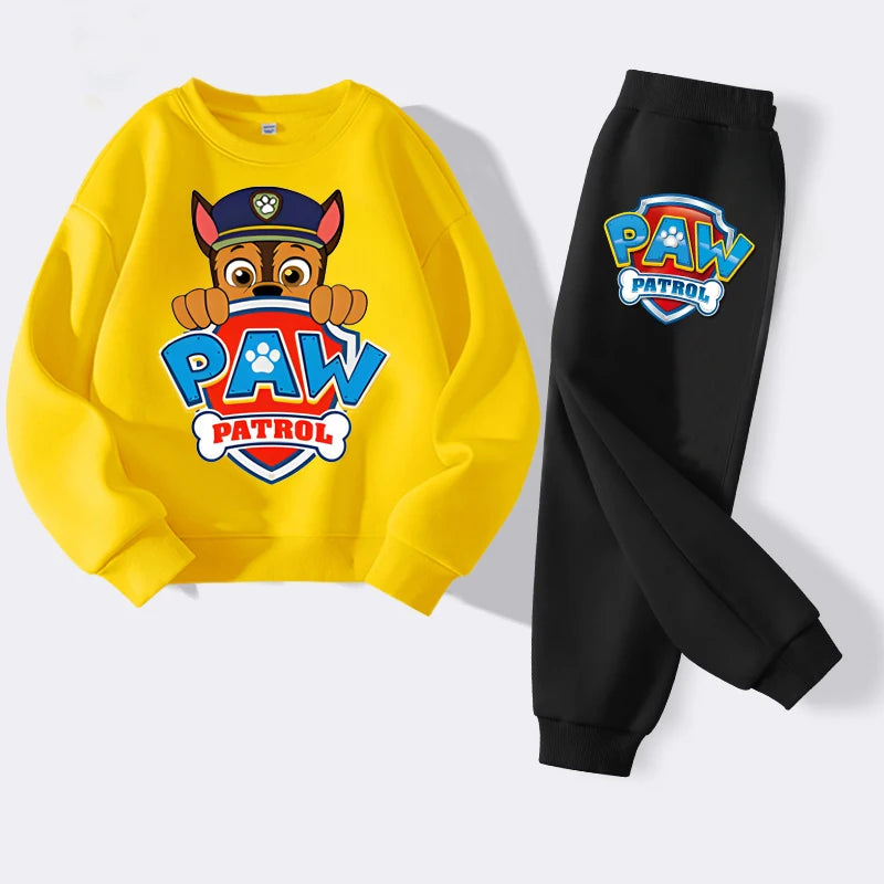 PAW Patrol Cartoon Printed Boys Sweatshirts Sets Children's Casual Pullovers Pants 2 Piece Kids Tracksuits Sport Suits