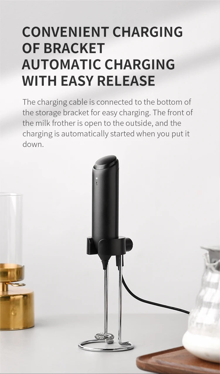 Wireless Electric Milk Frother Whisk Egg Beater USB Rechargeable Handheld Coffee Blender Milk Shaker Mixer Foamer Food Blender