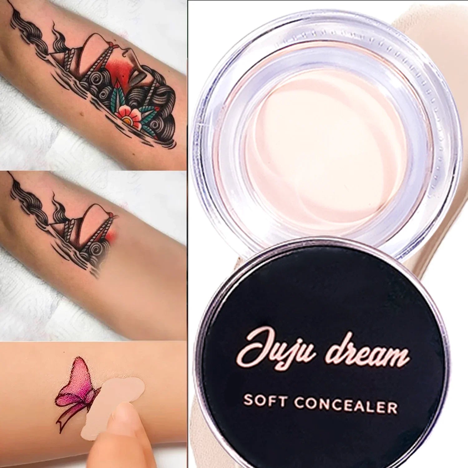 Correcteur imperméable à couverture complète - Cache les tatouages, les cicatrices et les imperfections, fond de teint mat naturel pour tous les tons de peau, longue durée