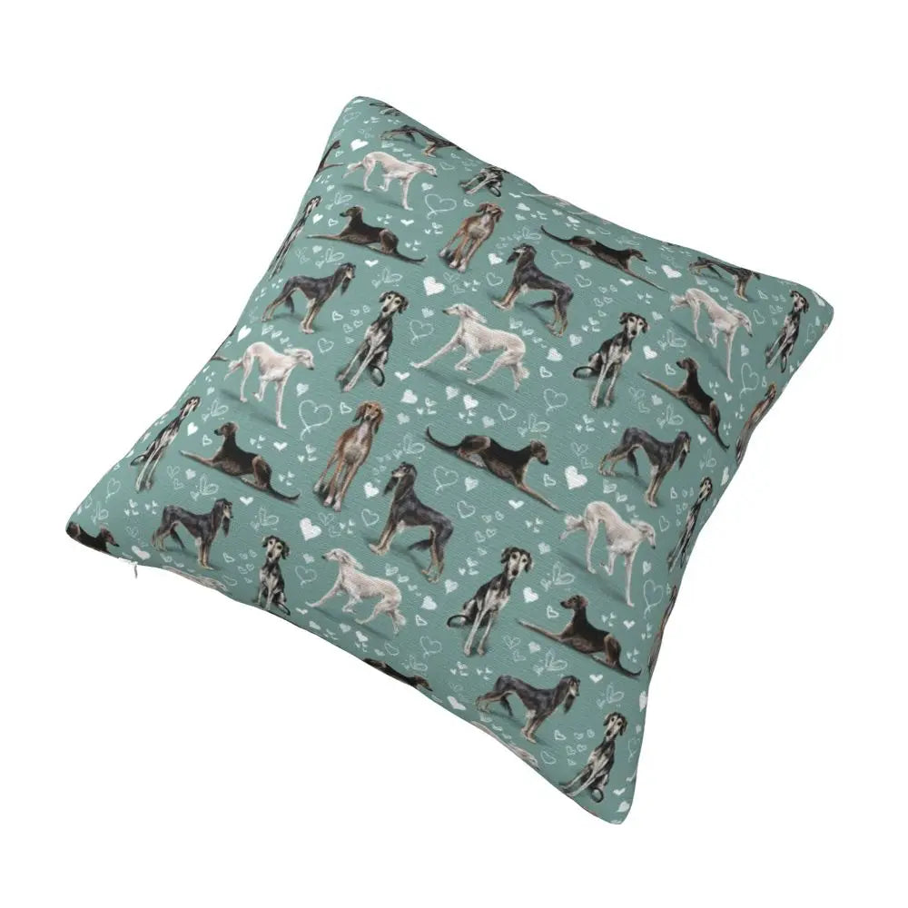 Custom Cute Whippet Greyhound Pillow Case Decor Home Hound Dog Luxury Cushion Cover Car Pillowcase