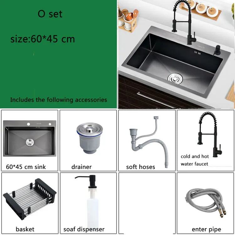 small kitchen sink above counter or udermount vegetable washing basin sink kitchen black stainless steel seamless welding pia