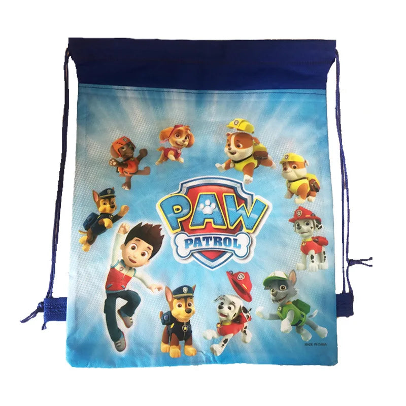 Paw Patrol Chase Drawstring Pocket Cartoon Tie Pocket Anime Gift Bag Children Backpack Travel Storage Bag Organizer Party Favors