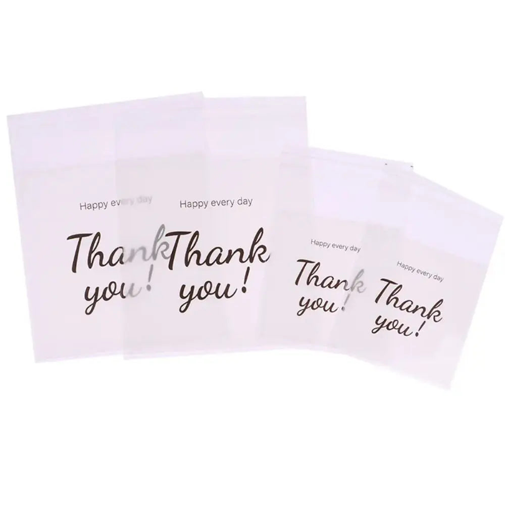 100Pcs Plastic Candy Gift Bags Thank you Party Decor Sandwich Bread Packaging Bags Transparent OPP Self Adhesive Pouch