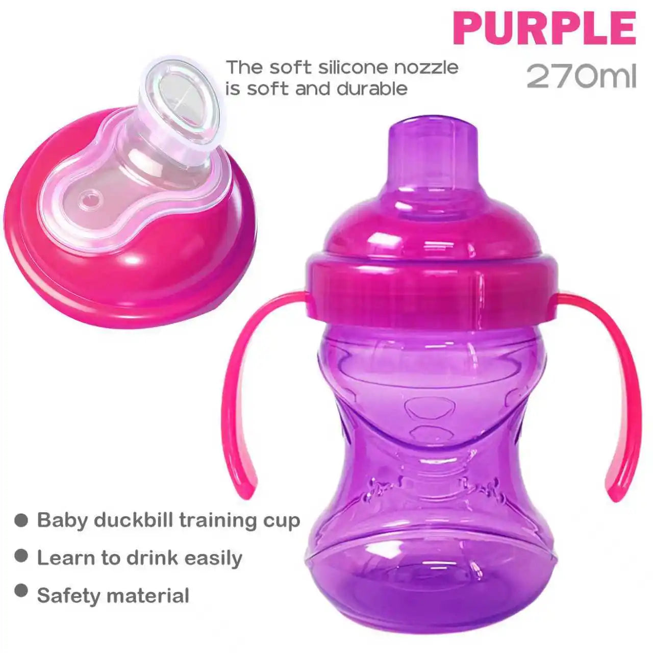 270ml children learn to drink cup anti bucking duck mouth cup baby more than one year old direct drinking milk cup