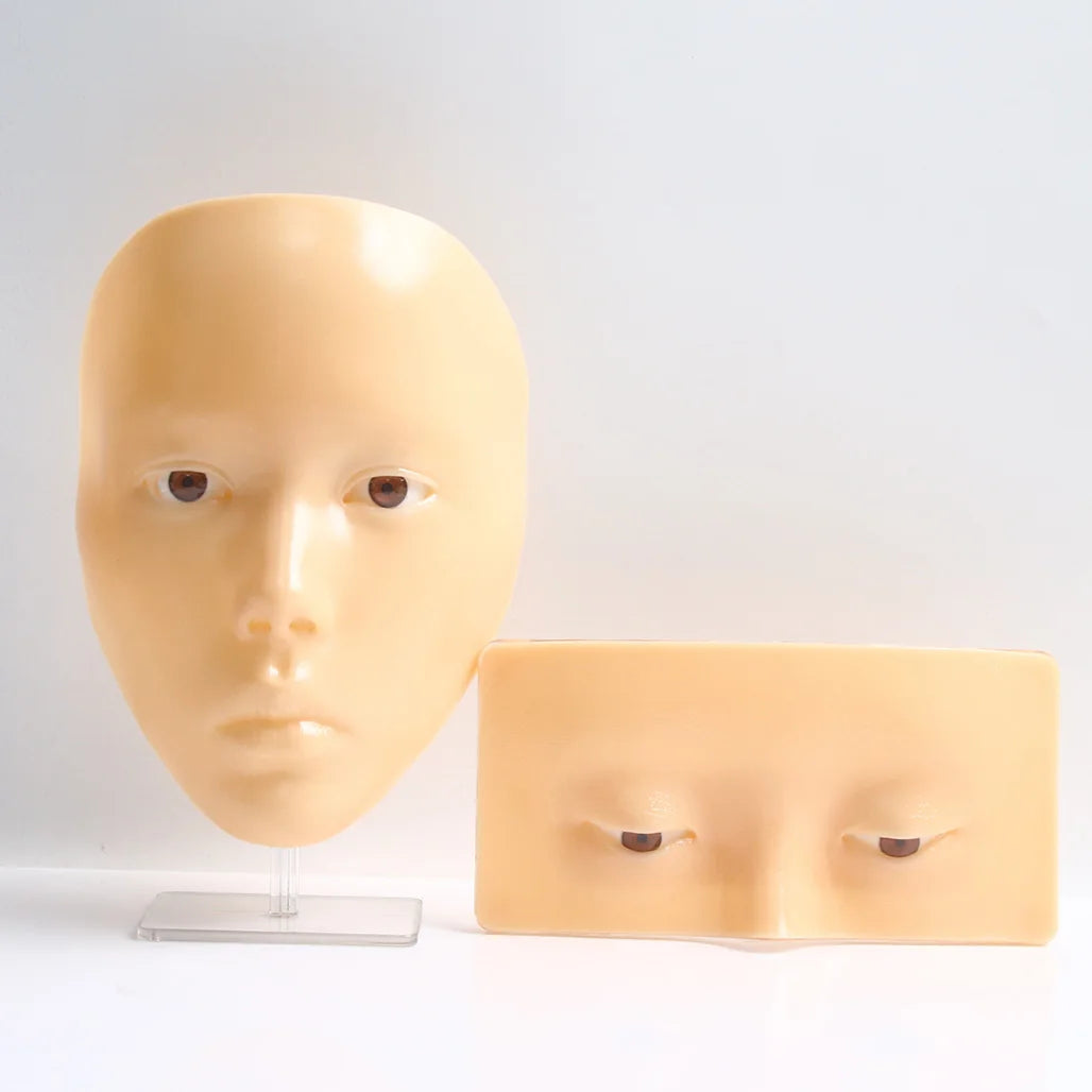1 ensemble de maquillage 5D Masque de pratique Mannequin Silicone Cosmetic Board Pad Peau Yeux Visage Solution Maquillage pour fournitures d’entraînement réutilisables