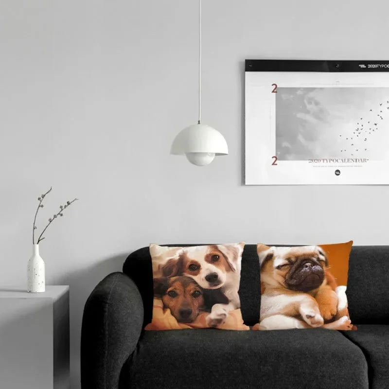 Golden Retriever Pet Dog Pattern Printed Pillow Cover Fashionable Luxury Home Decoration Office Seat Cushion Cover