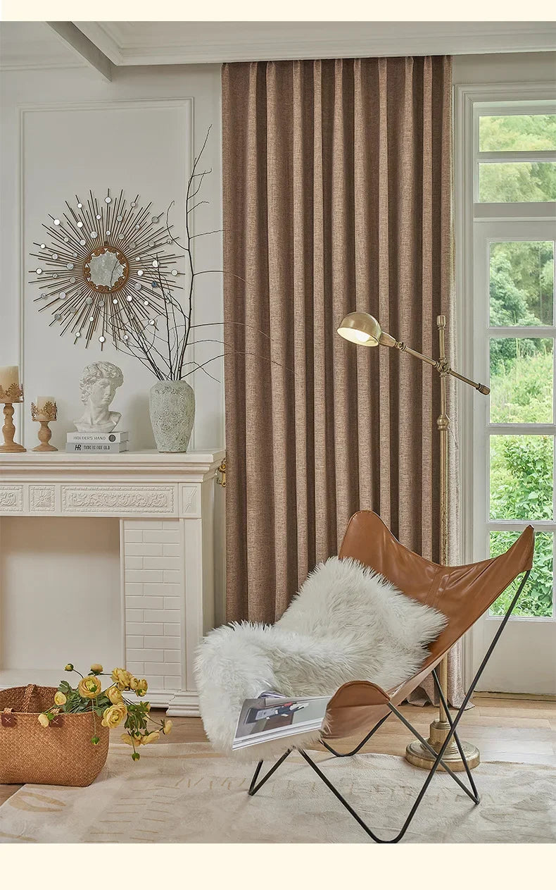 100% Blackout Japanese Modern Simple Curtains for Bedroom Living Dining Room Soundproof Textured Bamboo Window Decor Customized