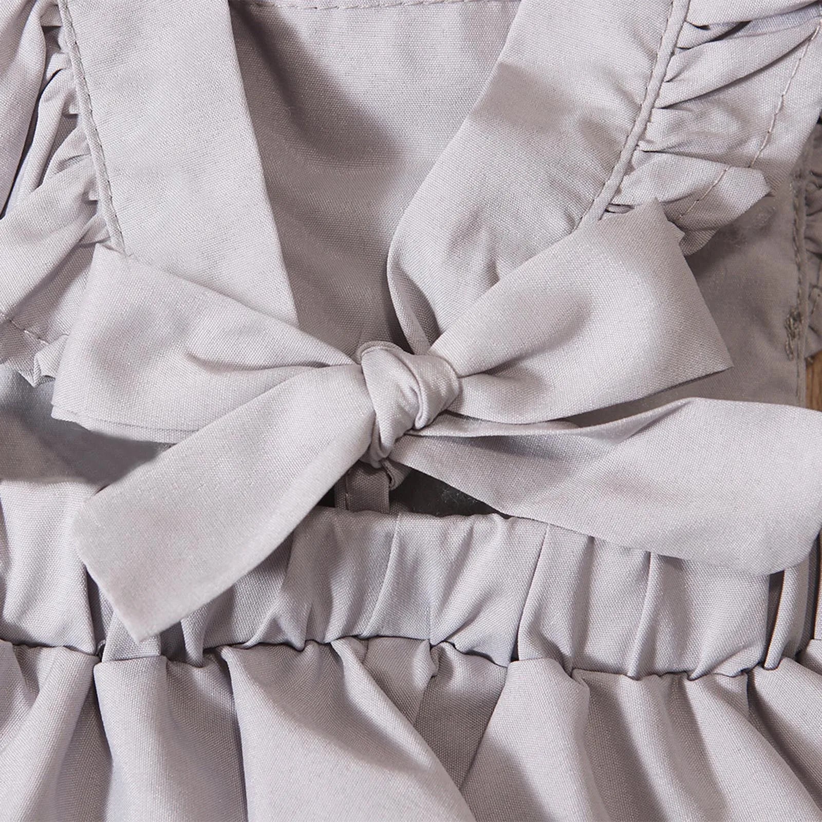 Baby Girl Halloween Creepy Clown Cosplay Costume Long Sleeve Layered Ruffled Gray Joker Dress Romper for Theme Party Photo Shoot