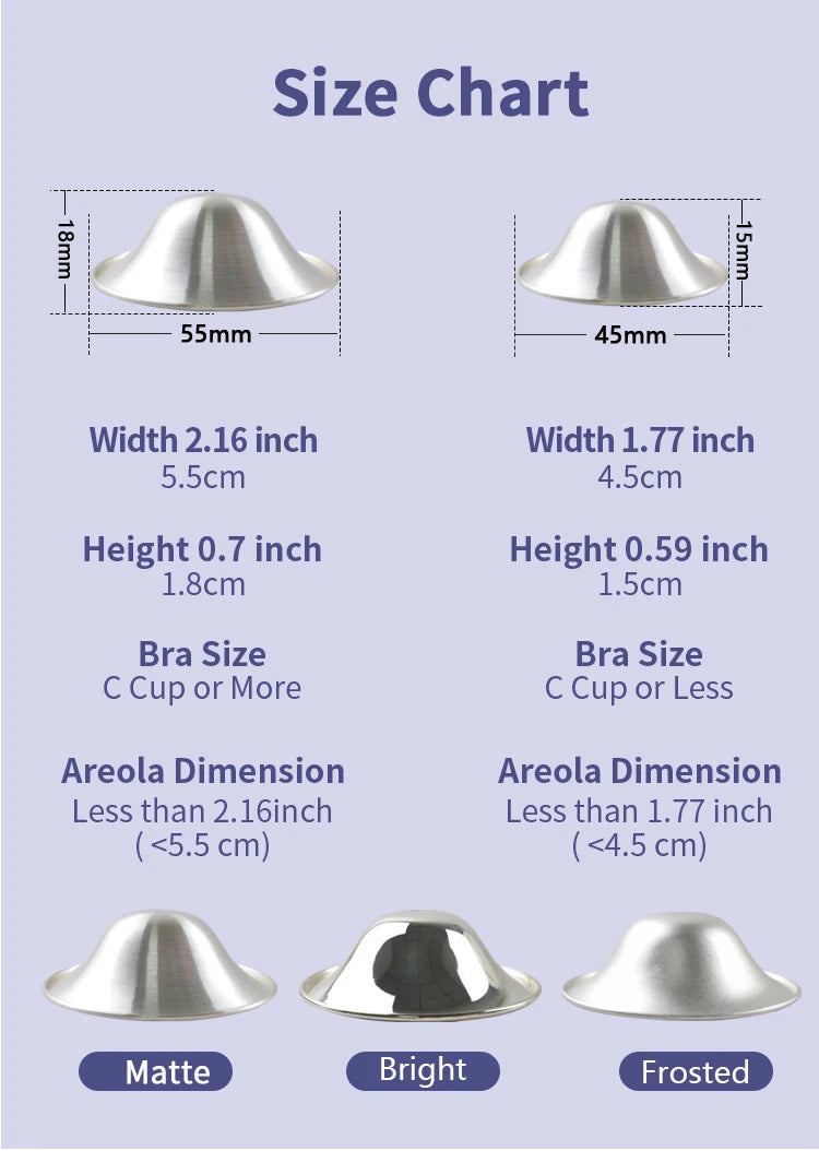 999 Silver Nursing Cups – Silver Nipple Shields for Breastfeeding Nipple cover Protector for Breastfeeding - Nipple Shield