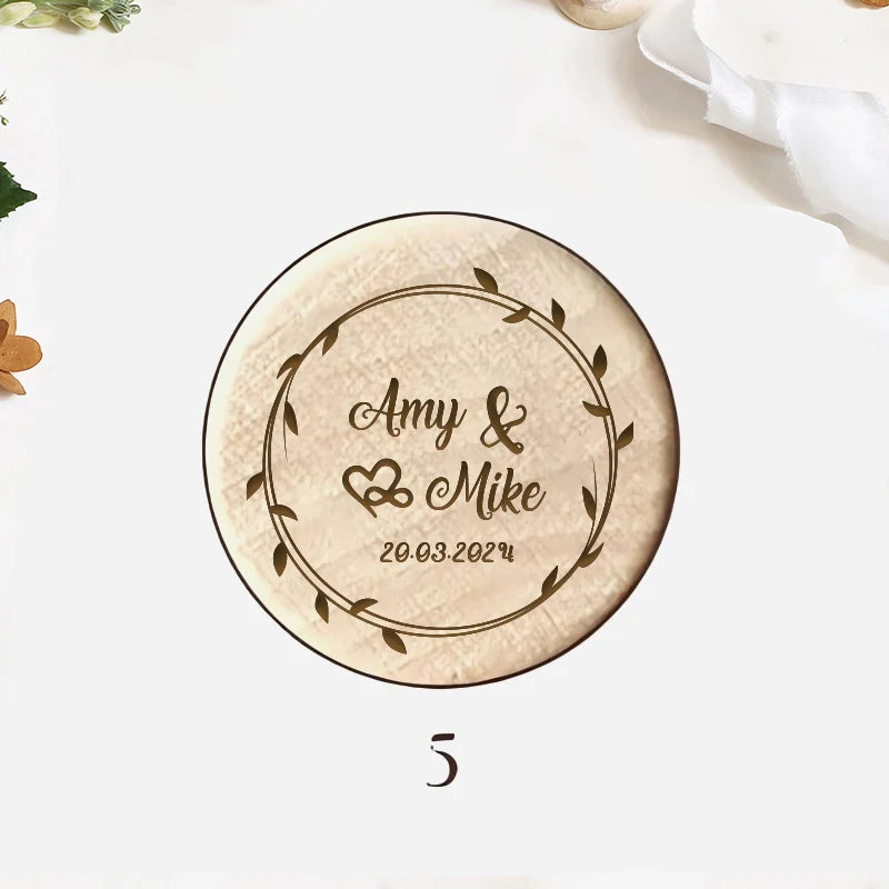 Custom 10/50/100pcs Wine Cork Stoppers Wedding Party Thank You Favors for Guest Engraved Wooden Bottle Cork Stopper