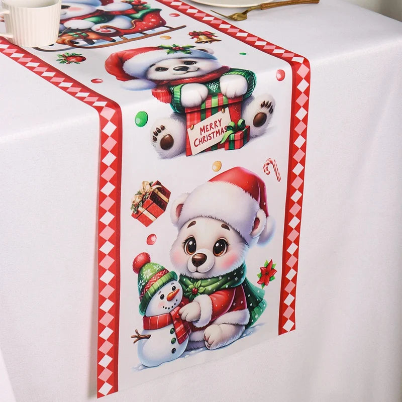 Christmas Table Runner Merry Christmas Decoration for Home Xmas Party Decor 2025 Navidad Notal Noel Ornament Happy New Year 2026