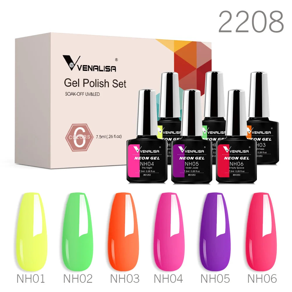 6pcs/kit VENALISA Collection de couleurs de Noël Ongles d’hiver