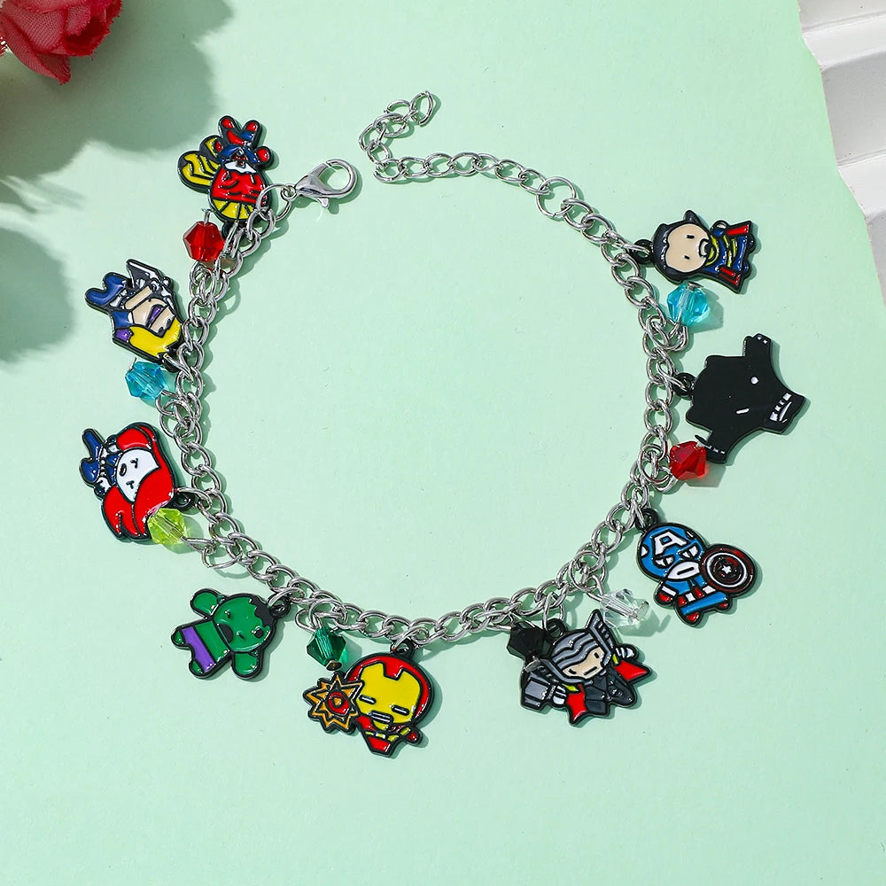 European and American Film Marvel Superhero Series Metal Enamel Pendant Bracelet Gothic Creative Personality Gift
