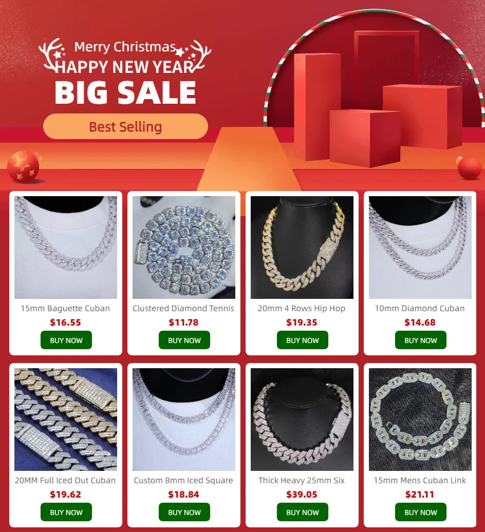 6-16mm Iced Clasp Cuban Link Chain Miami Stainless Steel Necklace Hip Hop Jewelry Gift for Men Women