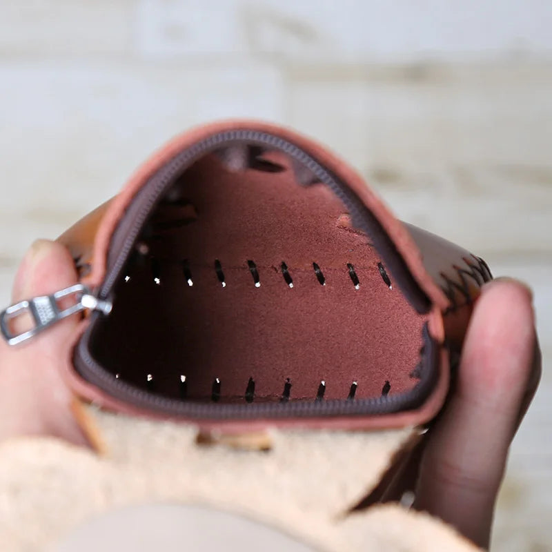 Head Layer Cowhide Creative Pencil Case Salted Fish Flip Storage Bag Personalized Fish Zero Wallet Storage Gift Giving Work Gift