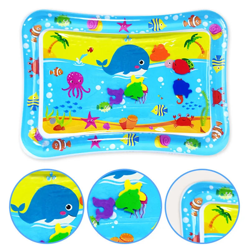 1pc Blue Whale Inflatable Playing Mat PVC Baby Play Water Mat Toddler Pad Kids Early Education Activity Toys Mat Cushion Gift