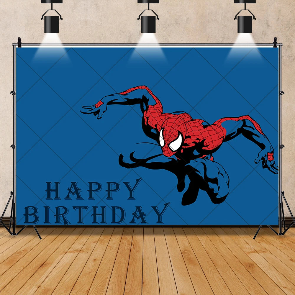 Marvel Kid Spidey And His Amazing Friends Photography Background Custom SpiderMan Boy Birthday Party Baby Shower Decor Poster