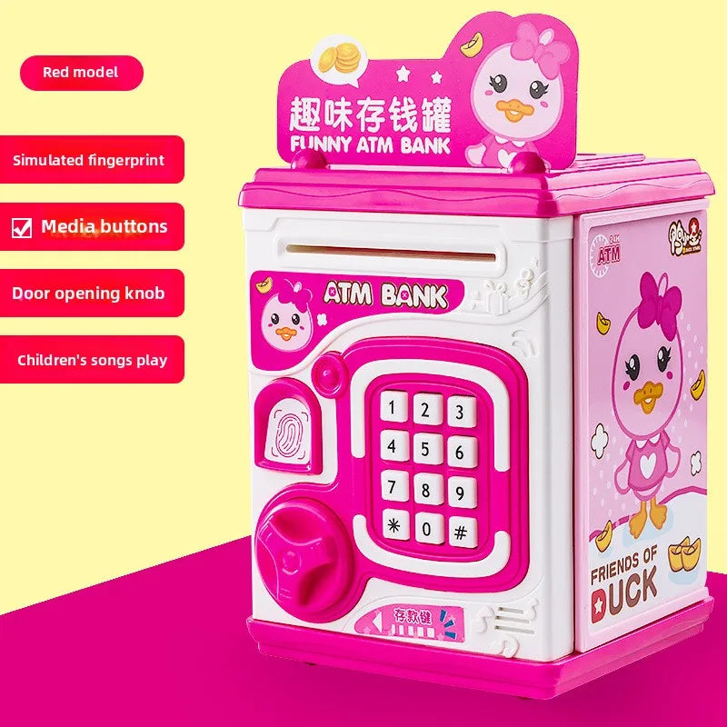 Children's Smart Mini Piggy Bank Voice Fingerprint Password Piggy Bank Boys and Girls Play House Toys