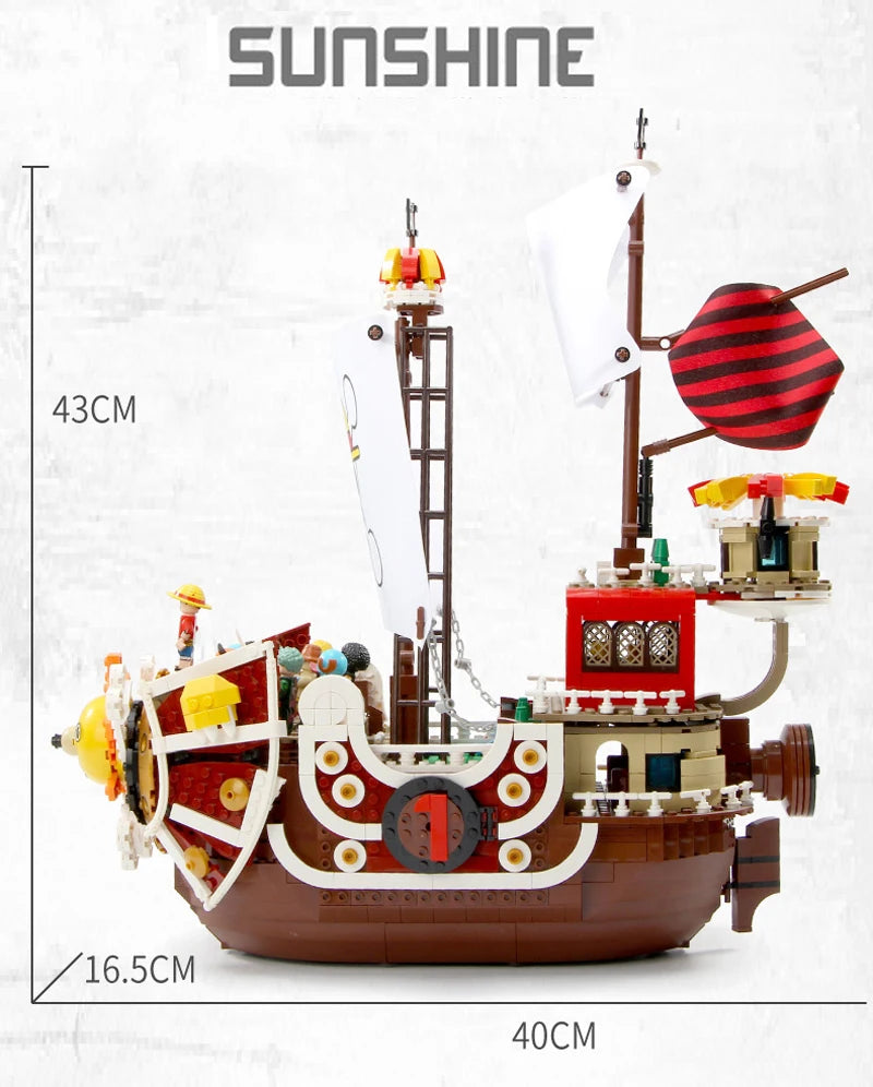 2022 New Anime One Piece Going Merry Thousand Sunny Model Building Blocks Bricks Kit Luffy Zoro Sanji Figures Set Kid Toys Gift