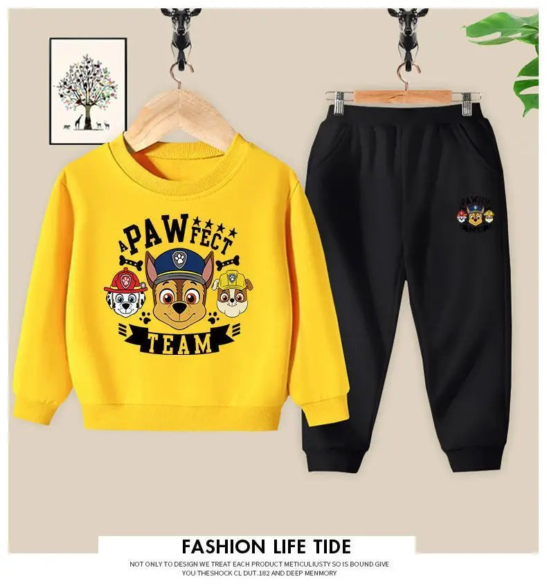 PAW Patrol Spring Autumn Long Sleeve Top and Long Pants Two Piece Sets for Children Thin Clothing Sets Boys Sweatsuits