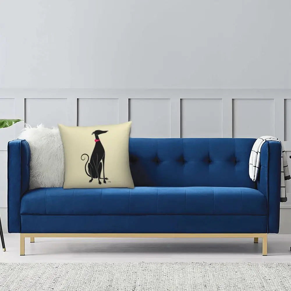 Custom Cute Whippet Greyhound Pillow Case Decor Home Hound Dog Luxury Cushion Cover Car Pillowcase