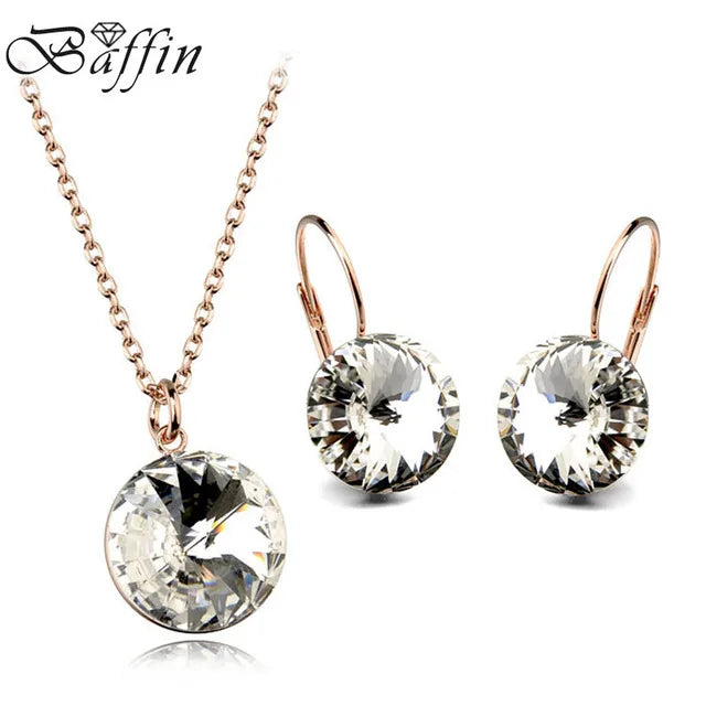 Silver Color Bella Jewelry Sets Crystals from Austria Pendant Necklace Drop Earrings for Women Party Wedding Evening Accessories