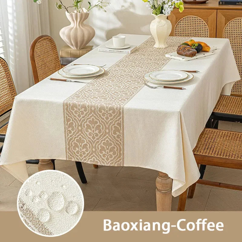 Cotton Blend Waterproof Tablecloth  Anti-oil Table Cover, Party Family Dinner Tablecloth for Kitchen Restaurant Wedding