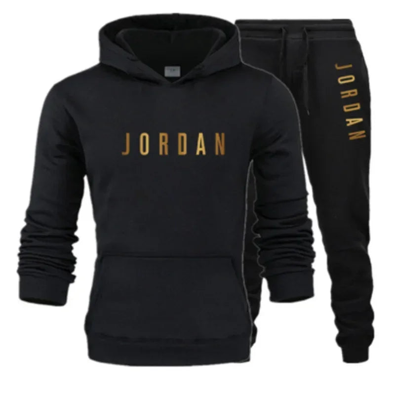 Ensemble 2 pièces de sport imprimé sweat a capuche & pantalon Jordan