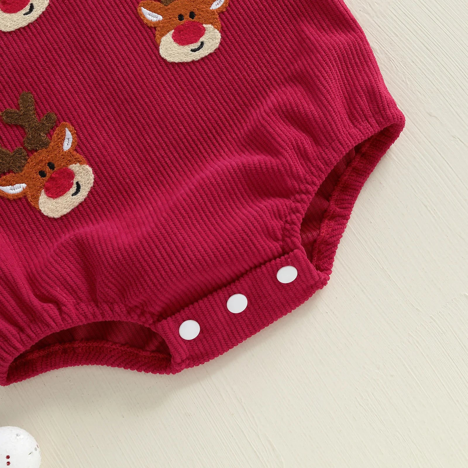 Baby Clothing Christmas Cotton Corduroy Suspender Romper 0-18M Newborn Baby Girls Boys Reindeer Embroidery Sleeveless Bodysuit