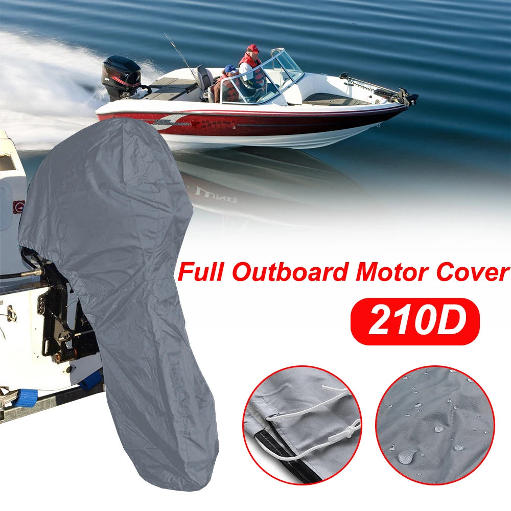 Multiple Specifications Boat Motor Cover Waterproof UV-Proof Full Outboard Motor Cover Fade and Crack Resistant Heavy-Duty 210D