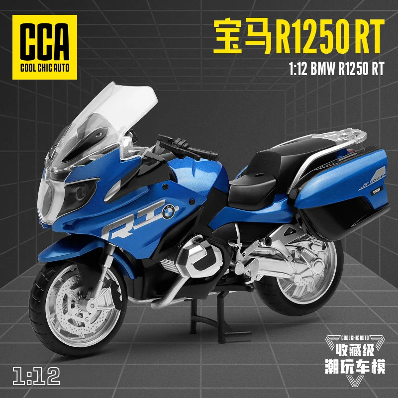 MSZ CCA 1:12 BMW R1250RT with base alloy die-cast car motorcycle model, toy gift giving, die-cast static motorcycle model