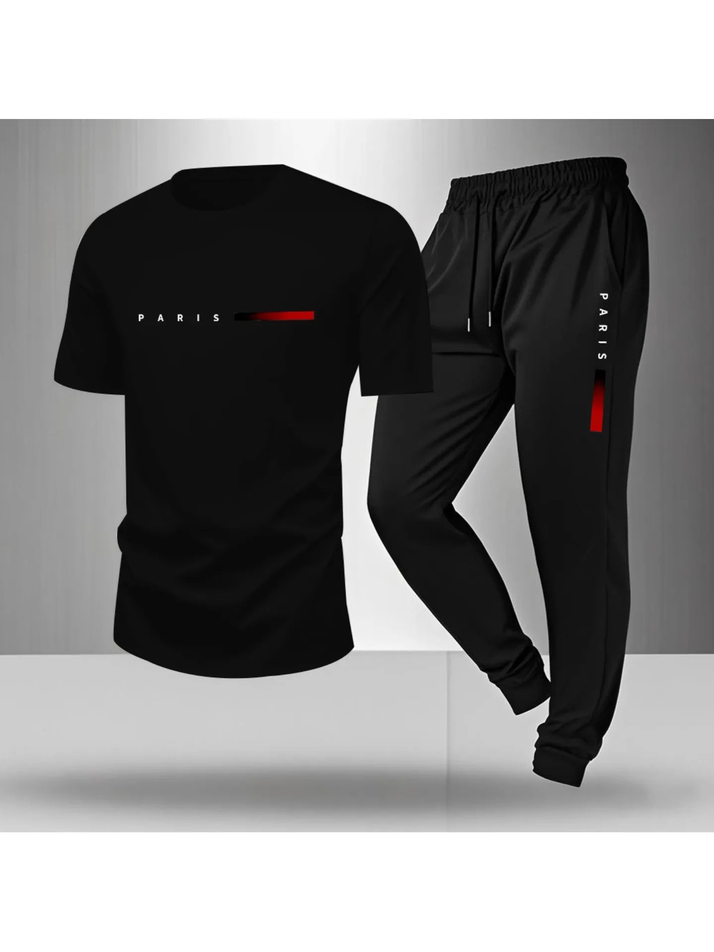 Ensemble de sport Paris lettre imprimé  T-Shirt & Pantalon Printemps/été
