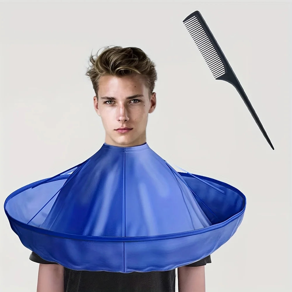 Cape de coiffeur avec peigne - Tablier de barbier pliable