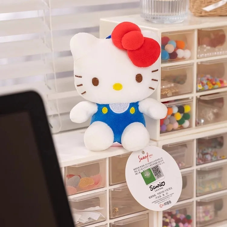 Genuine Sanrio Hello Kitty Cute Girl Keychain Car School bag Pendant Kids Plush Toys Keyring Plushier Birthday Thanksgiving Gift