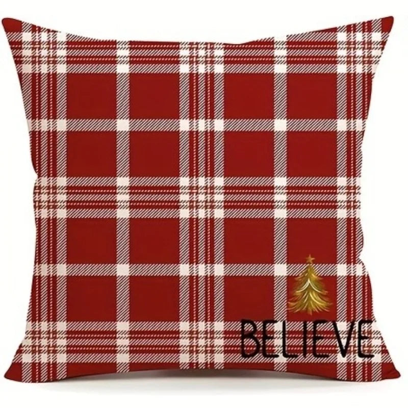 Christmas Pillow Cover Holiday Decoration Preferred 18x18 inches Skin-friendly and soft Multiple patterns Sofa Home Decoration