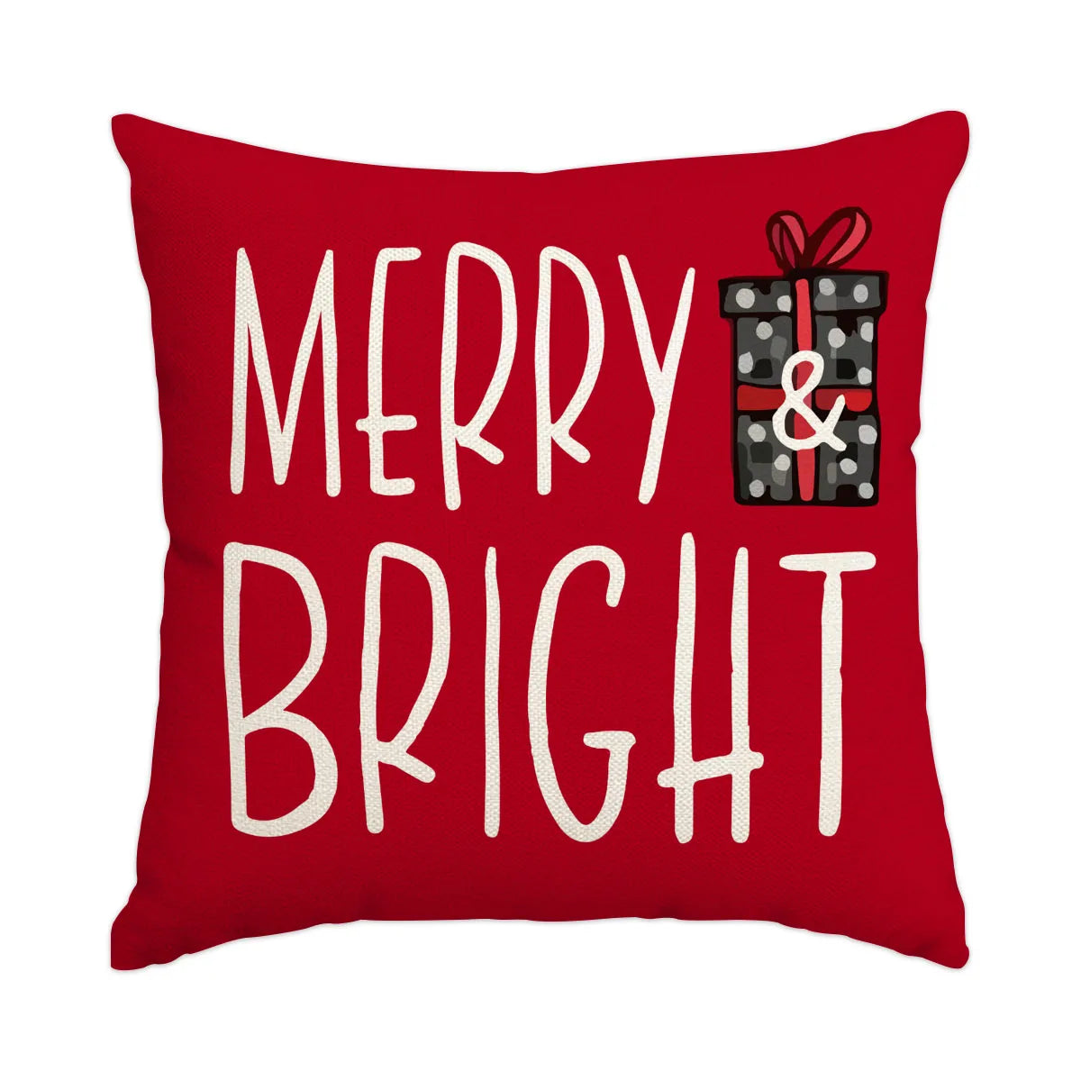 1pc/4pcs Christmas Pillow Cover, Black and Red Buffalo Plaid Celebration Christmas Tree Snowflake Decoration Sofa Cushion Cover