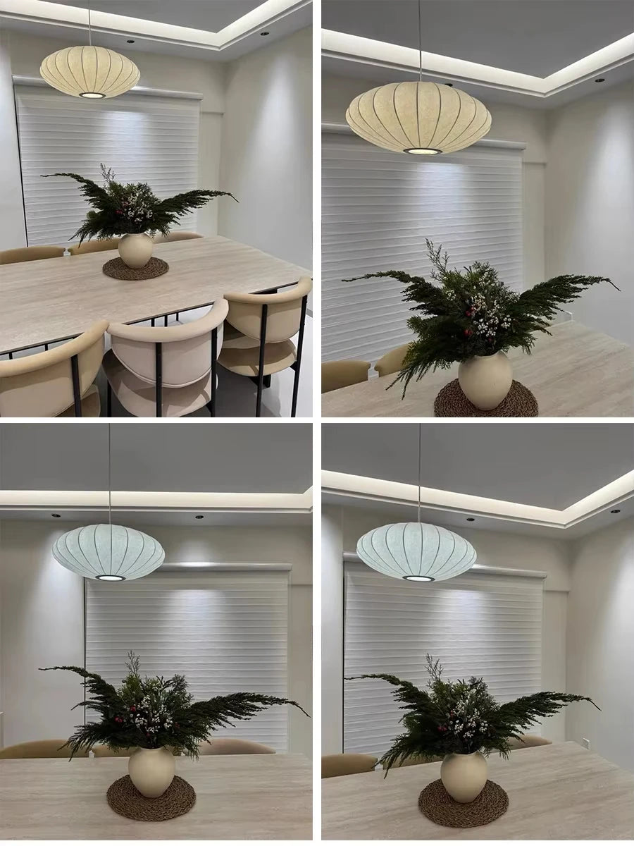 New Fabric Restaurant Living Room Chandelier Personality Bar Hotel Dining Room Staircase Lamp New Chinese Style Lantern Zen Lamp