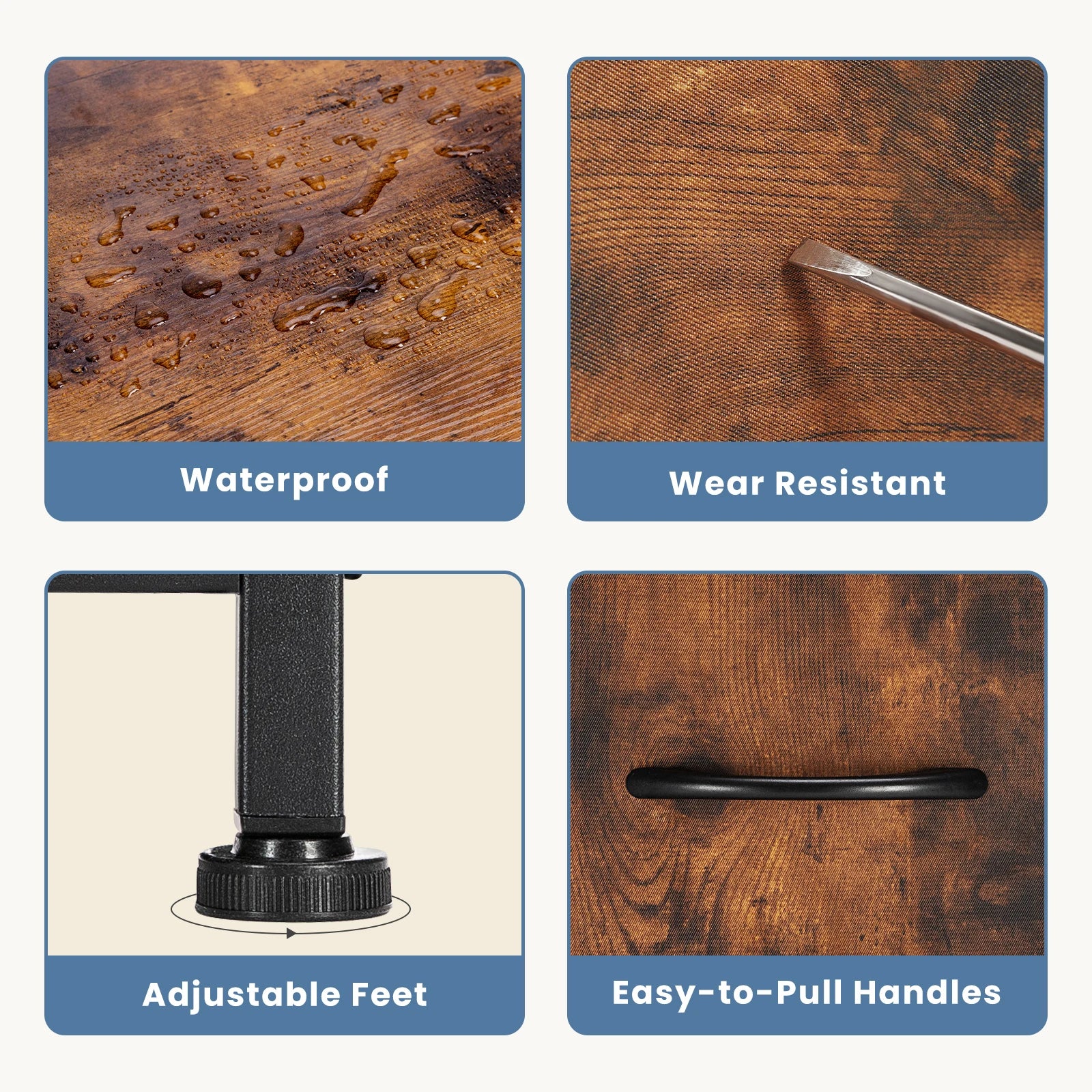 JIAN-Armoire de Rangement pour Vêtements, Commode pour Chambre à Coucher, 4 Tiroirs de Proximité en Tissu, Armoire à Cadre en Acier