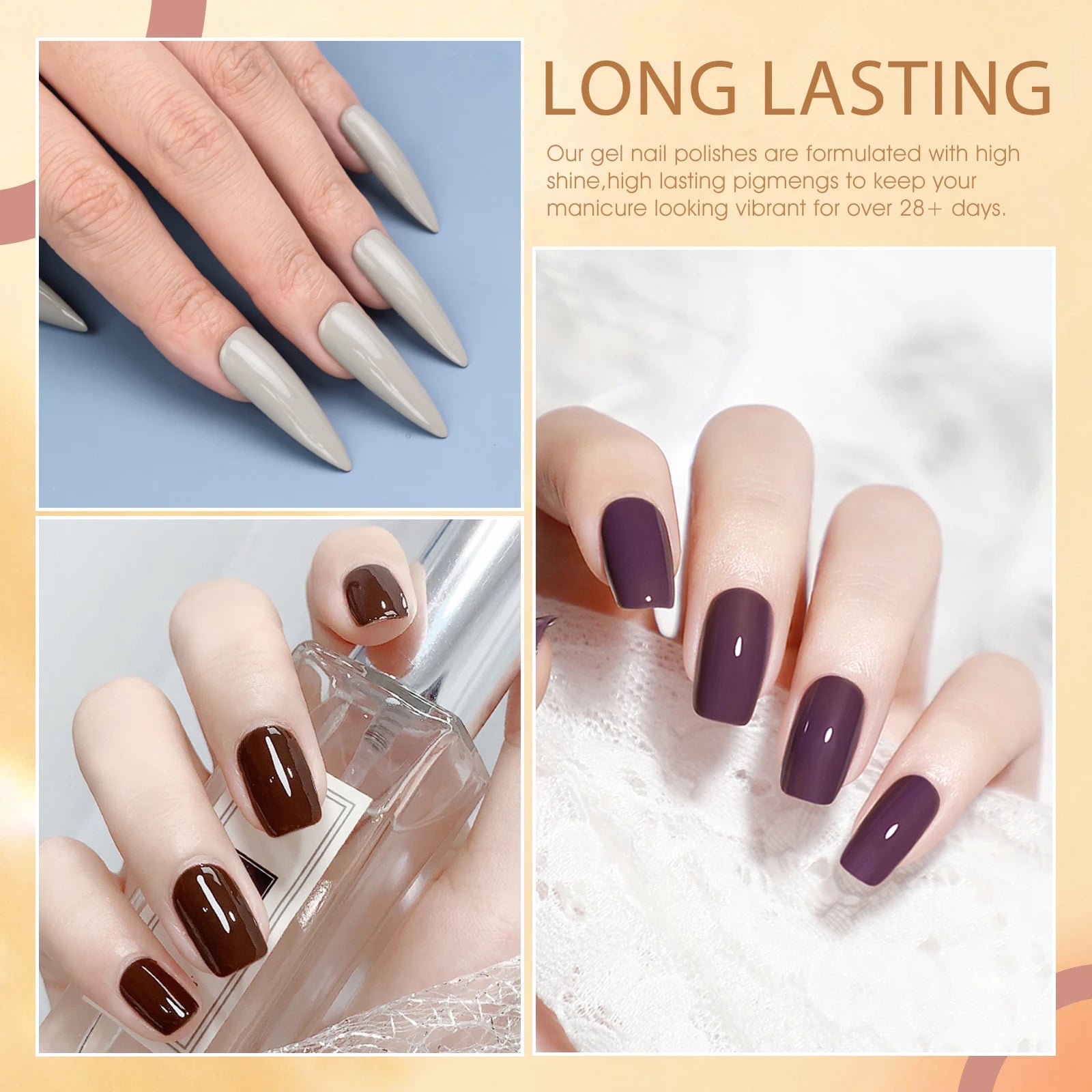 12pcs/kit Venalisa Vernis à ongles gel pigmentée Terre brune