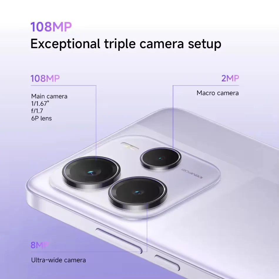 Global Version Xiaomi Redmi Note 14 5G Smartphone NFC MTK Dimensity 7025-Ultra 108MP Camera 5110mAh Battery 45W Turbo Charging