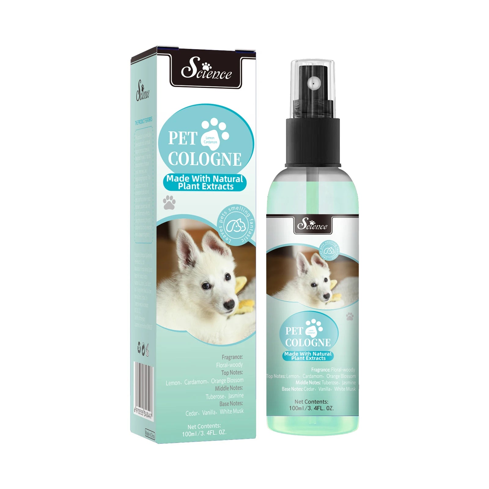 100 Ml Pet Deodorizing Perfume Spray, Cats & Dogs Eliminating Odors Natural Long-Lasting Fragrance ( Lemon, Orange And Lavender)