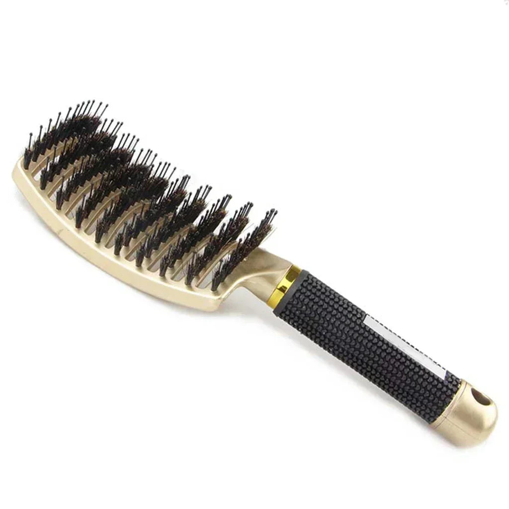 Brosse à cheveux Peigne de massage du cuir chevelu Brosse à cheveux Poil de sanglier Nylon Femmes Humide Bouclé Démêler Brosse à cheveux Salon Coiffure Styling Tool