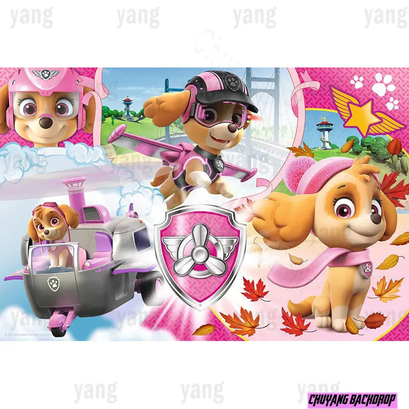 Halloween Paw Patrol Dogs Rescue Chase Marshall Skye Boys Backdrop Girls Birthday Party Decor Baby Shower Background Banner