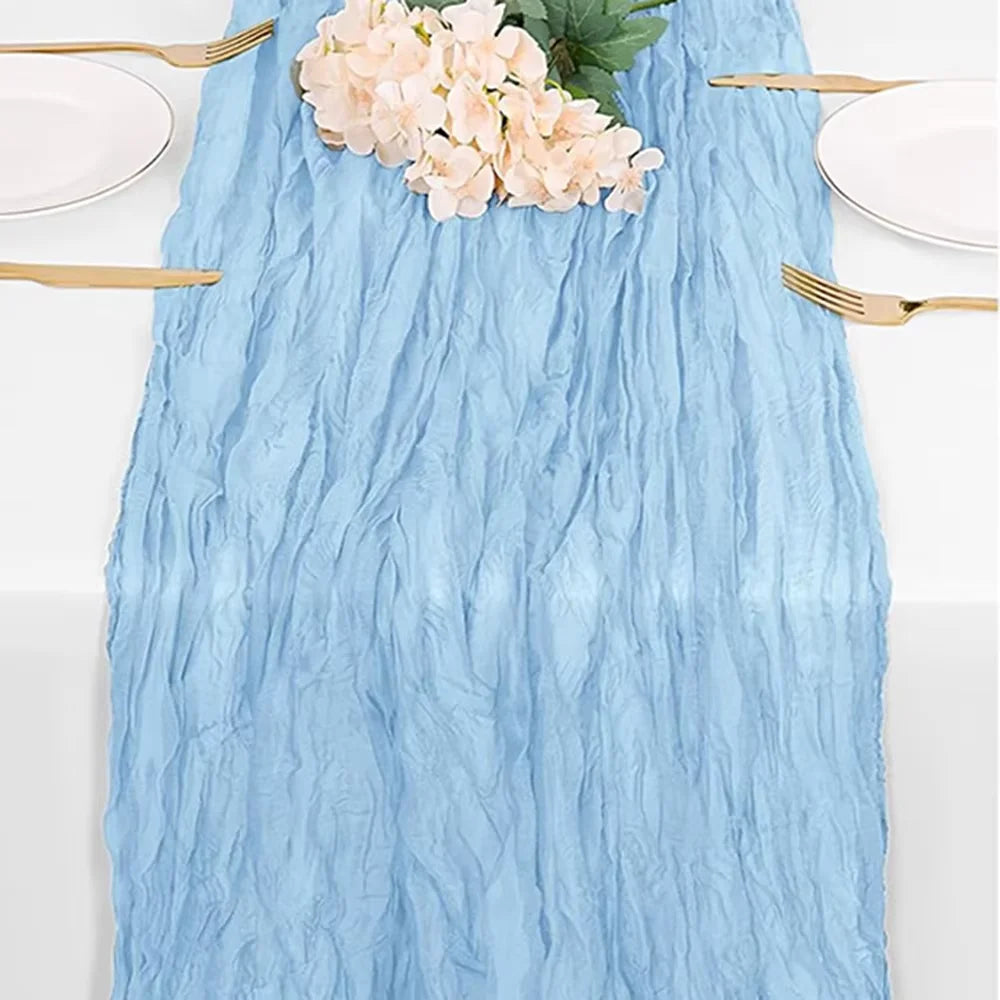 Lilac Purple Cheesecloth Table Runner Boho Rustic Gauze Lavender Purple Table Runner Wedding Bridal Shower Birthday Decoration