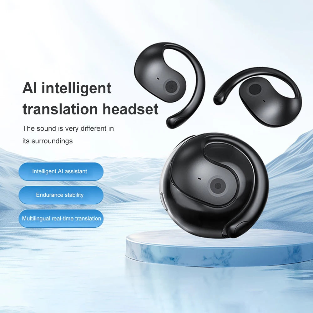 Wireless BT AI Translation Earbuds 99% Accuracy 144 Languages Real-time Language Translation Earphones Smart Voice Translator
