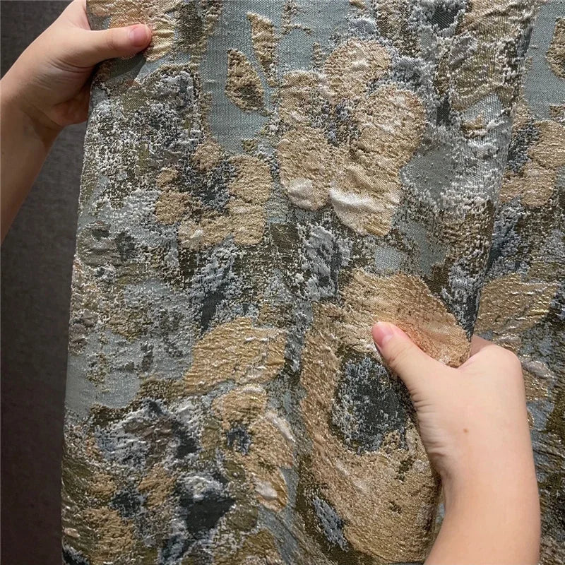 Curtains for Living Room Bedroom Windows High Quality Custom Kitchen Curtains European Top 3D Embossed Stereo Jacquard Blackout