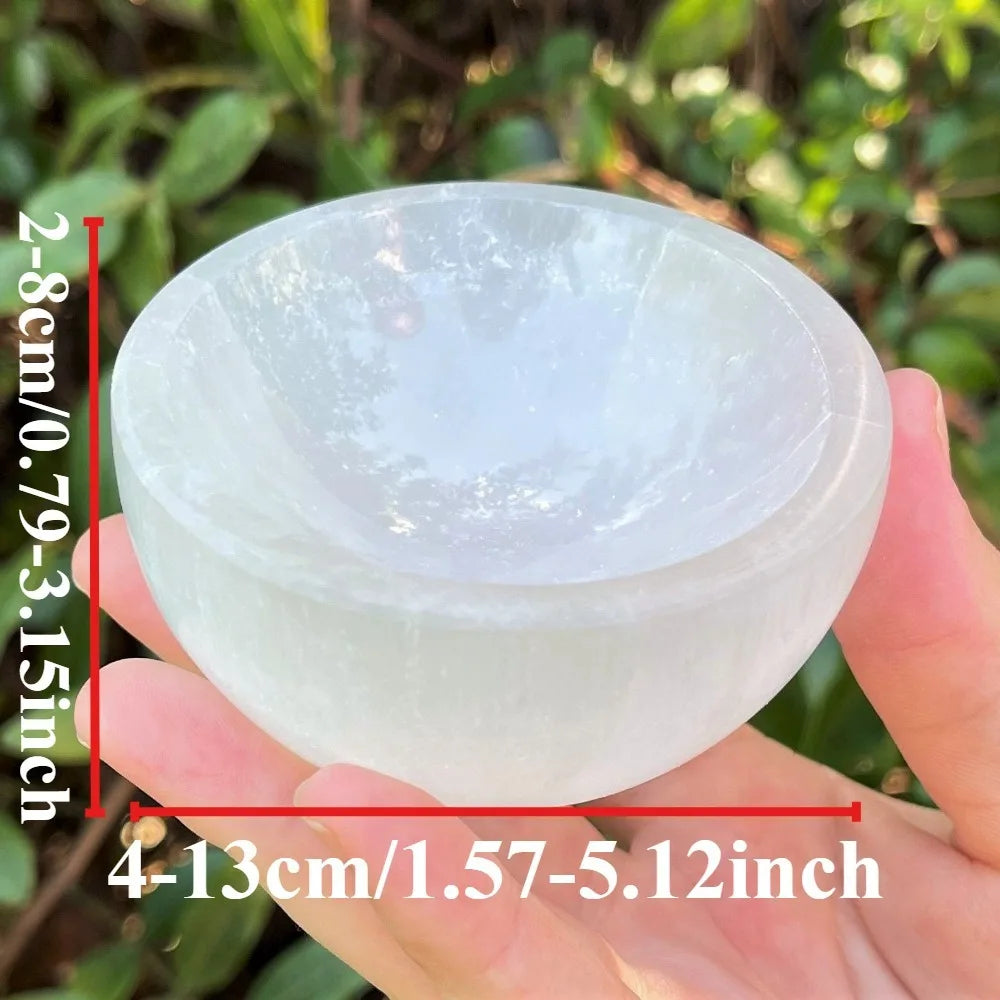 Selenite Crystal Bowl, Jewellery Storage Crystal Decoration Gift, Home & Office Decor, Great Choice for Christmas Gift Giving