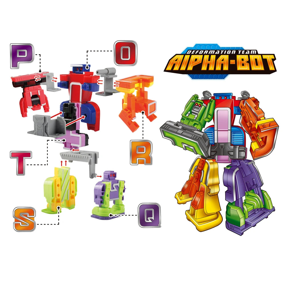 Alphabet Robot Transformation Toys, 26 Letters A-Z Deformation Robot for Kids Education