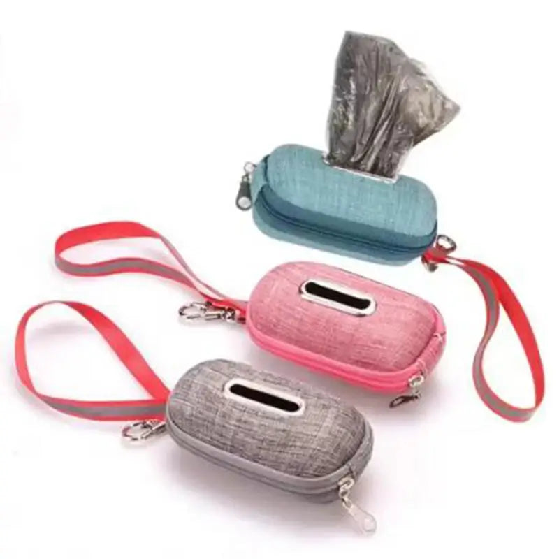 1/5pcs Canvas Dog Poop Bag Holder Outdoor Pet Waste Bag Dispenser with Carabiner Clip Animal Waste Collection Pouch